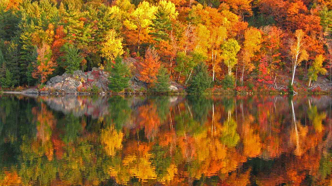 Осеняя листва, осенний пейзаж, красота в Канаде,Fundy Coastal Drive, N.B.