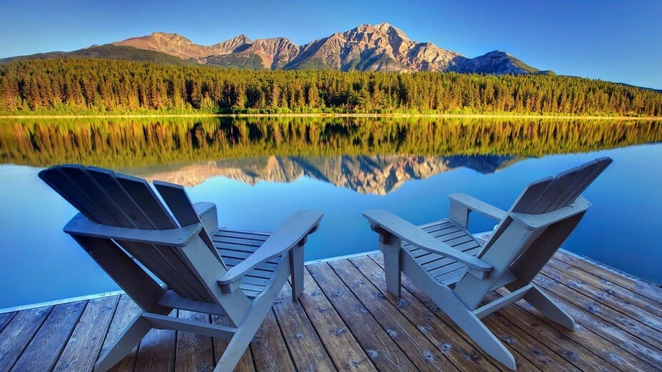 природа Альберты супер фото отдых рай природа Канады озеро отдых у озера