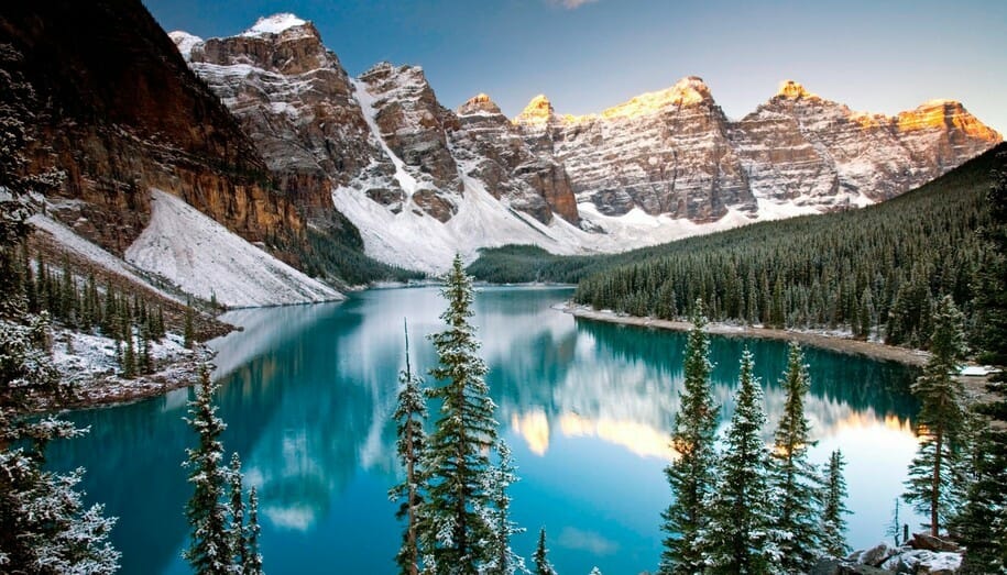 альберта, Канада, красота Канады, природа Канады, горы, зима, фото