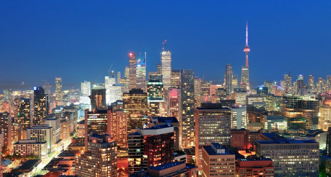 Ночной Торонто,лучшие фотографии Канады,Канада, переезд в Торонто