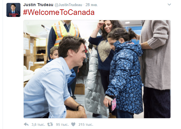 Твиттер Трюдо, welcome to canada, Трамп, США, БЕЖЕНЦЫ