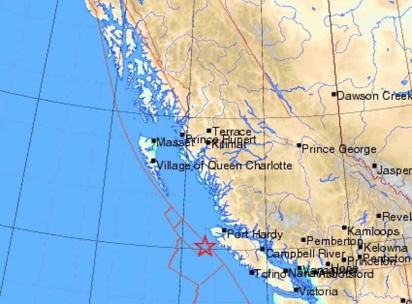 earthquake vancouver, землетрясение Ванкувер, остров Ванкувер, Канада