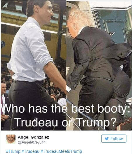 Трамп и Трюдо, ягодицы Трампа, жопа Трюдо