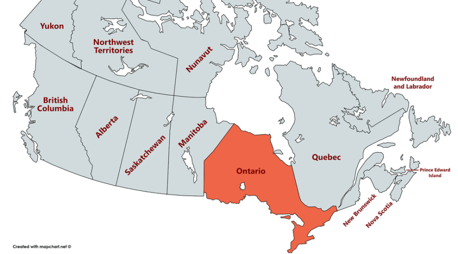 Карта провинции онтарио канада на русском