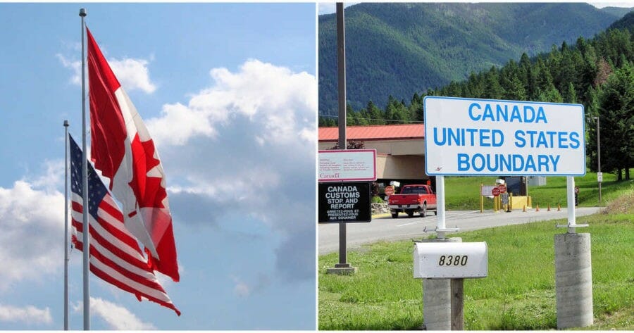 Государственная граница канады. Граница США И Канады. Канадско американская граница. Граница США И Канады фото. Библиотека на границе Канады и США.
