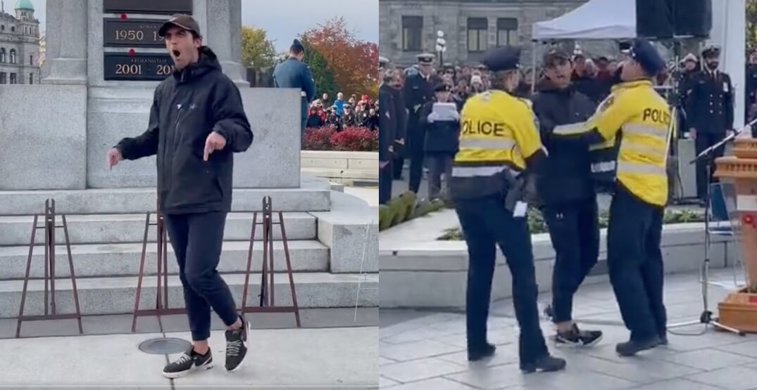 Police arrest man who disrupted Remembrance Day ceremony in BC