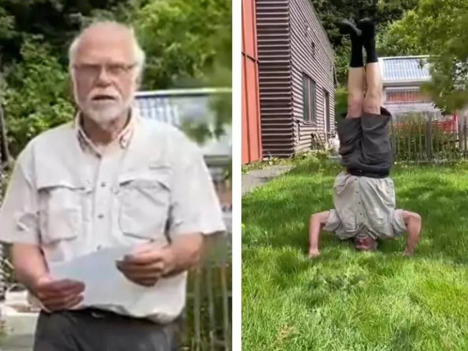 82-летний житель Британской Колумбии установил рекорд Гиннесса в стойке на голове