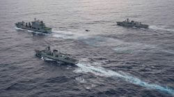 Канадский военный фрегат в водах Тихого океана во время проведения патрулирования.