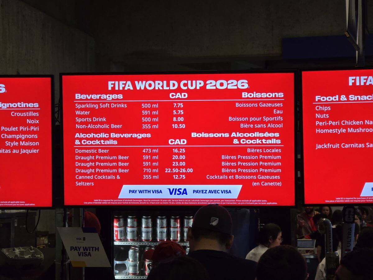 Цены на еду и напитки на чемпионате мира FIFA 2026 в Ванкувере Цены на еду и напитки на чемпионате мира FIFA 2026 в Ванкувере