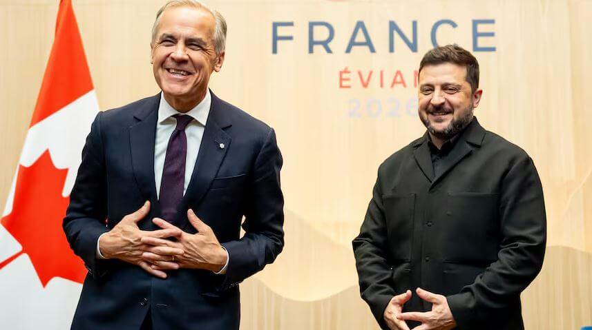Канада вводит новые санкции Премьер-министр Канады Марк Карни и президент Украины Владимир Зеленский на саммите G7 во Франции