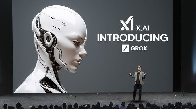 Компания Grok AI Иллюстрация логотипа чат-бота Grok на фоне интерфейса социальной сети X.Иллюстрация логотипа чат-бота Grok на фоне интерфейса социальной сети X.