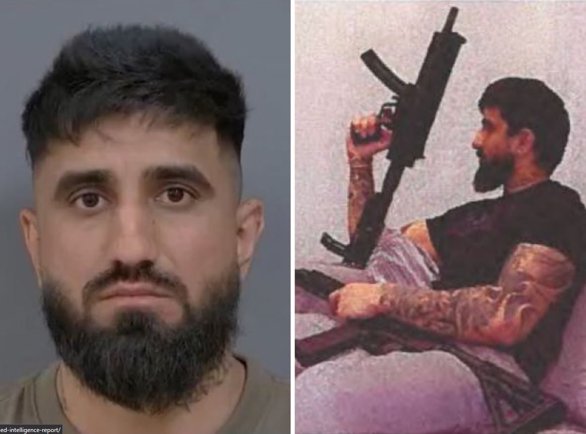 Бандхуман Секхон | Наш Ванкувер Split image: left a mugshot-style portrait of a bearded man; right a tattooed man in a black shirt holding a large rifle in profile