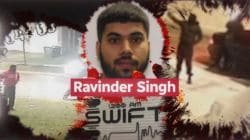 News thumbnail showing Ravinder Singh’s portrait with a red name label overlay; a blurred street scene in the background.