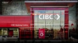 Exterior of a CIBC Banking Centre with large glass windows and the CIBC logo on the facade.
