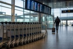 Соискатель просматривает объявления о вакансиях в Канаде на экране ноутбука во время поиска работы. Иллюстрация создана ИИ