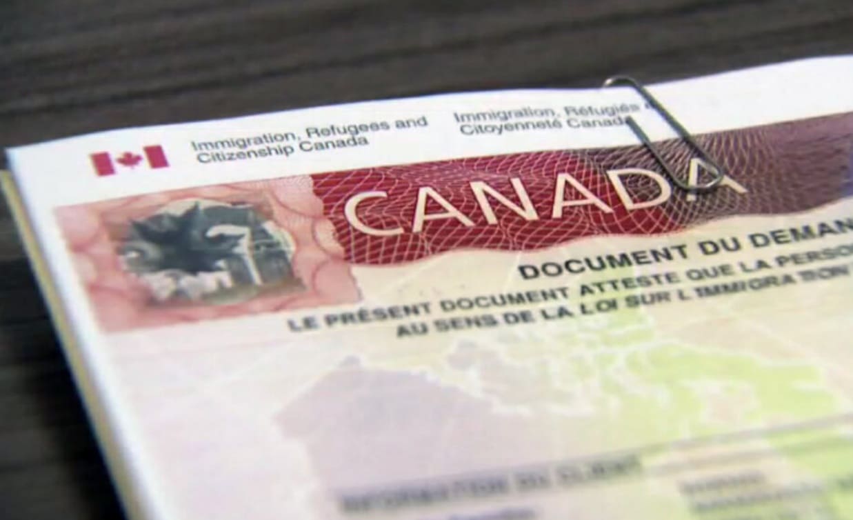 французский язык канада спрос | Наш Ванкувер Close-up of a Canadian immigration document showing the word CANADA and official header text "Immigration, Refugees and Citizenship Canada".