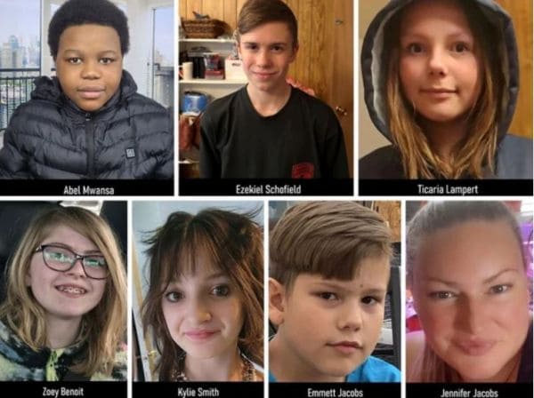 Group collage of seven students' headshots with name labels below each photo: Abel Mwansa, Ezekiel Schofield, Ticaria Lampert, Zoey Benoit, Kylie Smith, Emmett Jacobs, Jennifer Jacobs.