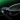 Black smart glasses with green text on the lenses and Rokid branding on the arm, shown against a dark gradient background.